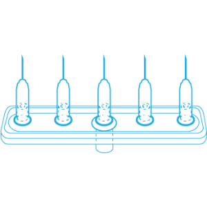Mesoram Multi-Injektoren mit Mikro-Injektionsnadeln, Linear, 5-fach, 30G / 6mm, 36Stk.