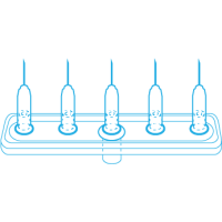 Mesoram Multi-Injektoren mit Mikro-Injektionsnadeln, Linear, 5-fach, 30G / 6mm, 36Stk.