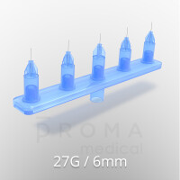 Mesoram Multi-Injektoren mit Mikro-Injektionsnadeln, Linear, 5-fach, 27G / 6mm, 36Stk.