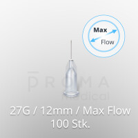 Mesoram Mikro-Injektionsnadeln, 27G / 12mm / größerer Innendurchmesser, 100Stk.