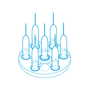 Mesoram Multi-Injektoren mit Mikro-Injektionsnadeln, Circular, 7-fach, 30G / 4mm, 36Stk.