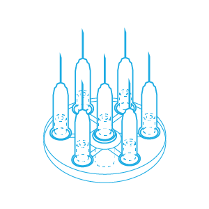 Mesoram Multi-Injektoren mit Mikro-Injektionsnadeln, Circular, 7-fach, 30G / 4mm, 36Stk.