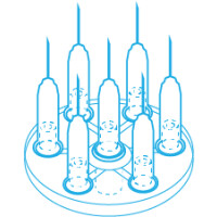 Mesoram Multi-Injektoren mit Mikro-Injektionsnadeln, Circular, 7-fach, 30G / 4mm, 36Stk.