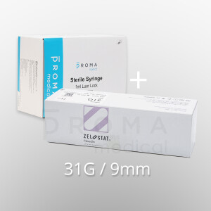 Proma inject LDS Injektionssystem, 31G, 9mm, 1 Kombi-Paket mit je 100 Stück