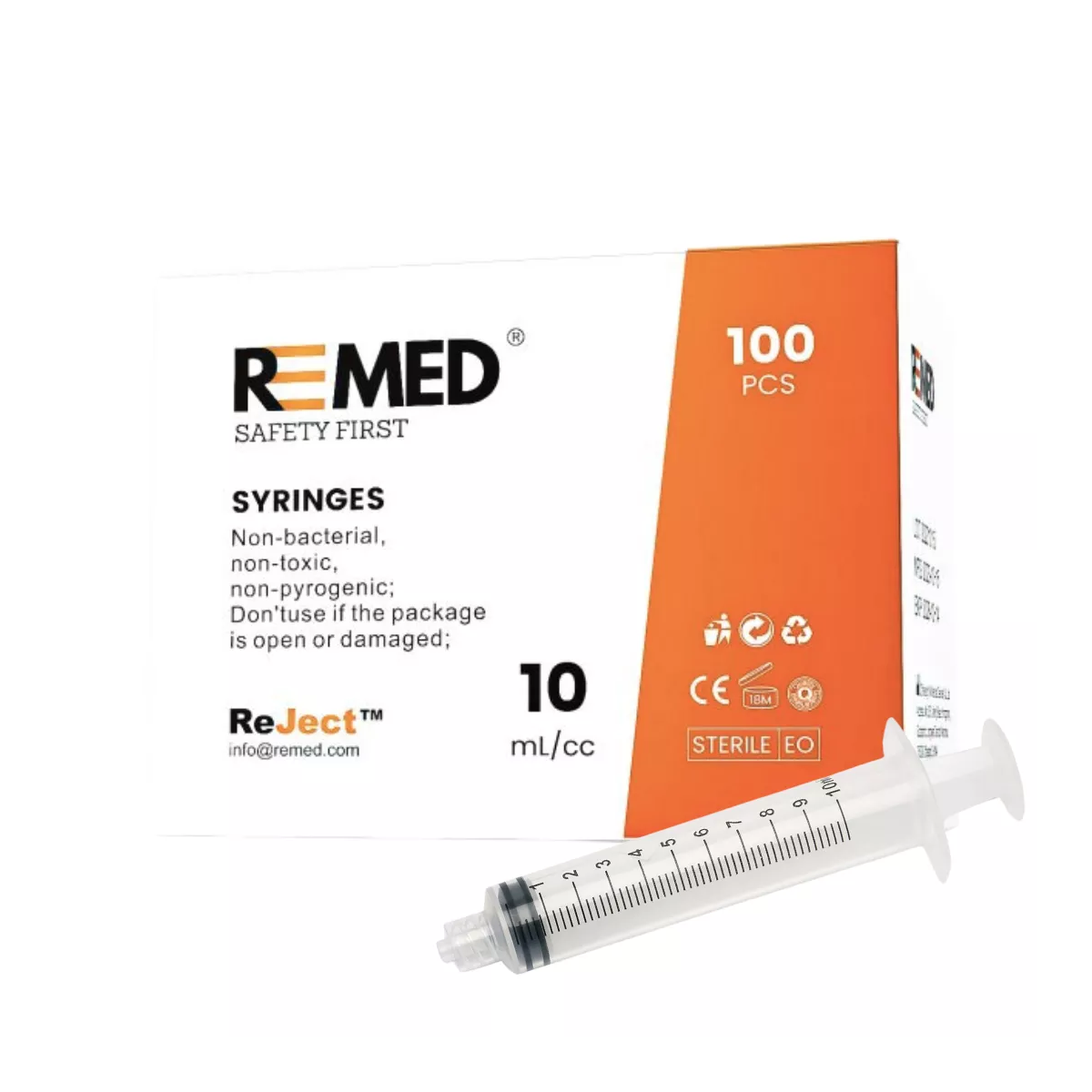 ReMed - Einmalspritzen, Luer Lock, 10ml, 100Stk.